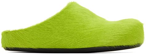 marni slides fur green fuzzbert.